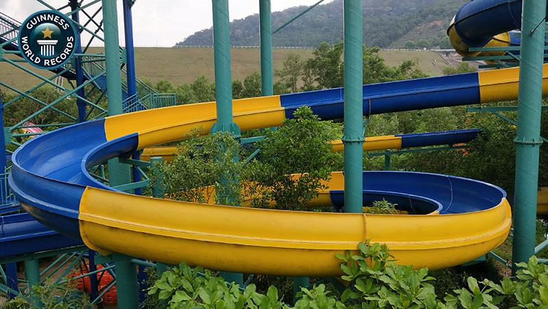 bowl water slide in park