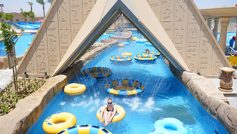 lazy river in aqua park