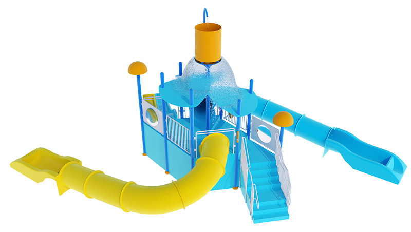 Water Play Structure With Overflow Cylinder